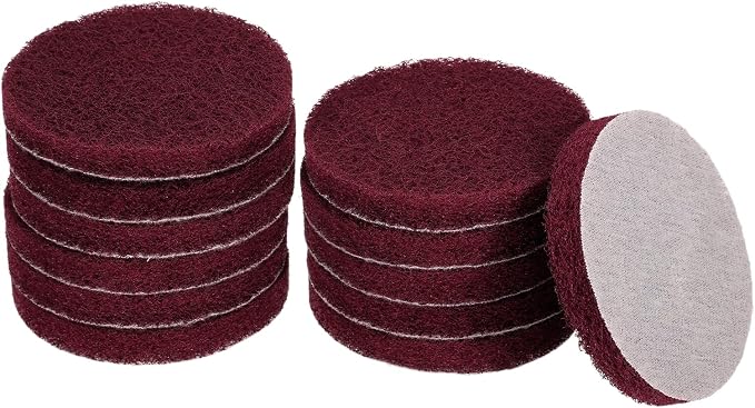 HARFINGTON 12pcs Scrubber Scouring Pads 500 Grits 3 Inch Drill Power Brush Hoop by HARFINGTON