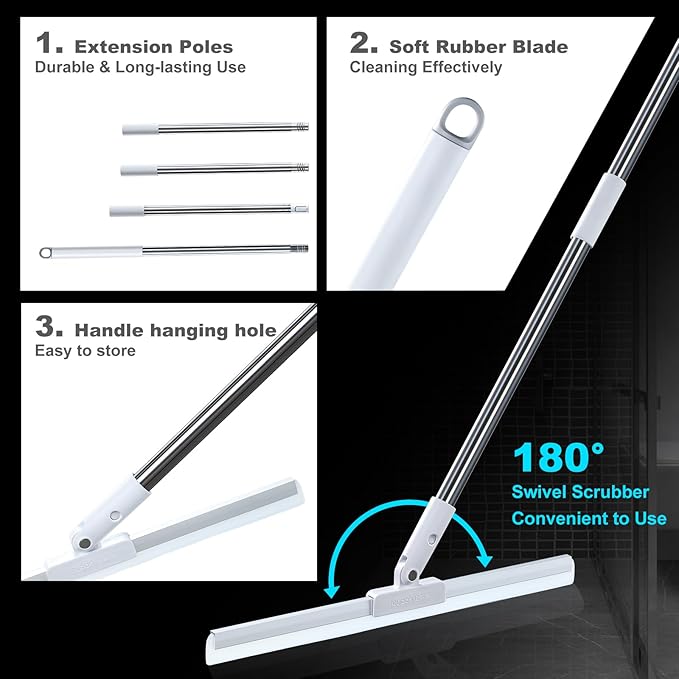 Rubber Squeegee Broom for Floor, Silicone Pet Hair Remover, Magic Squeegee - Image 5