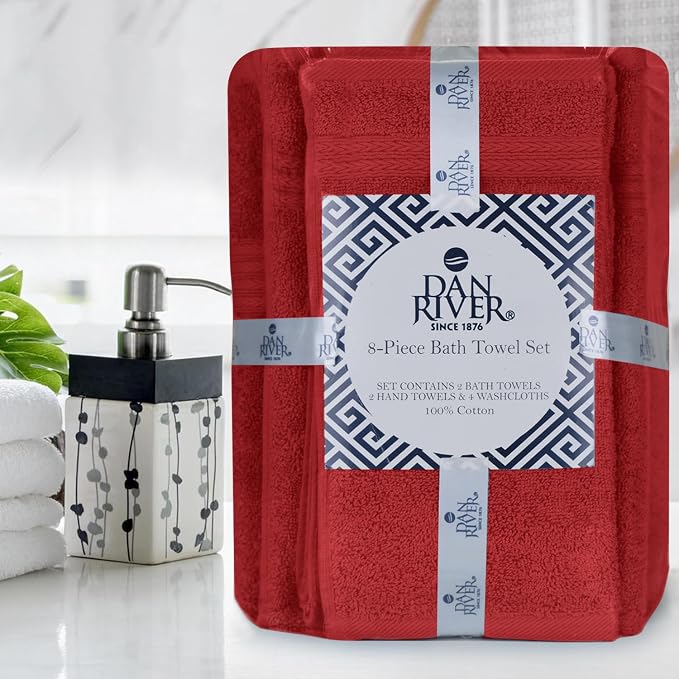 DAN RIVER 8 PC Luxury Bath Towels - Image 8