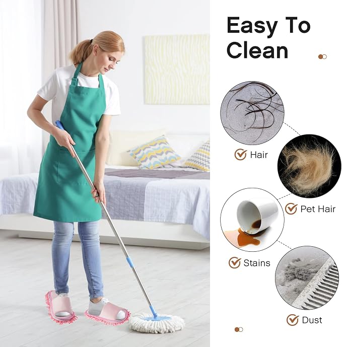 Jecery 4 Pair Washable Microfiber Mop Slippers Detachable Dusting Shoes - Image 4