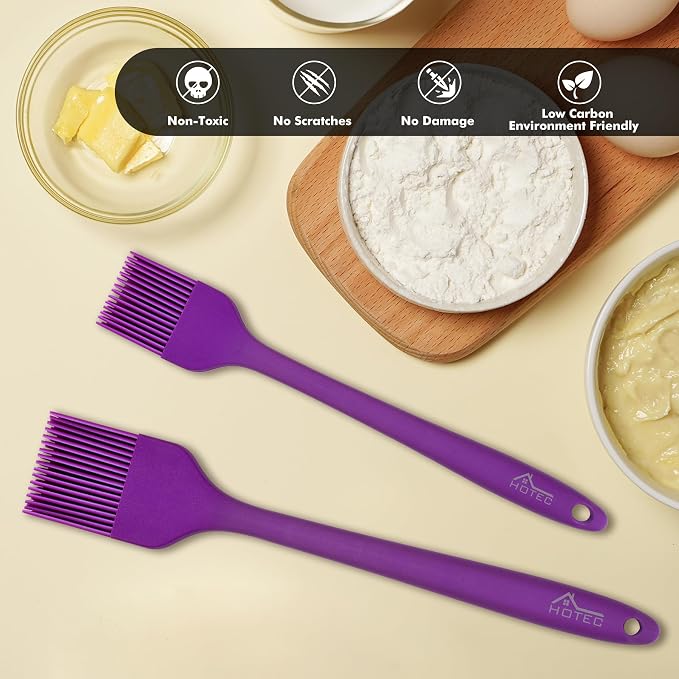 HOTEC Basting Brushes Silicone Heat Resistant Pastry Brushes Spread Oil Butter - Image 7