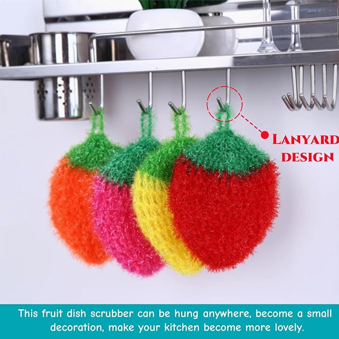 16 Pieces Fruit Dish Scrubber, Non Scratch Dish Washing Sponge, Double Layer - Image 8