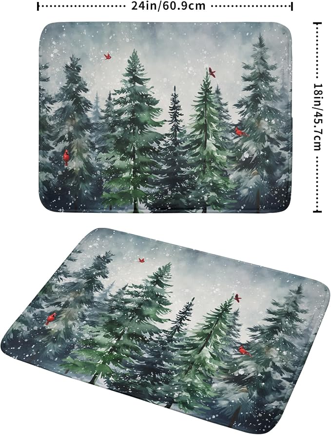 Christmas Tree Dish Drying Mat for Kitchen Counter Winter Pine Tree Dish Drying - Image 2