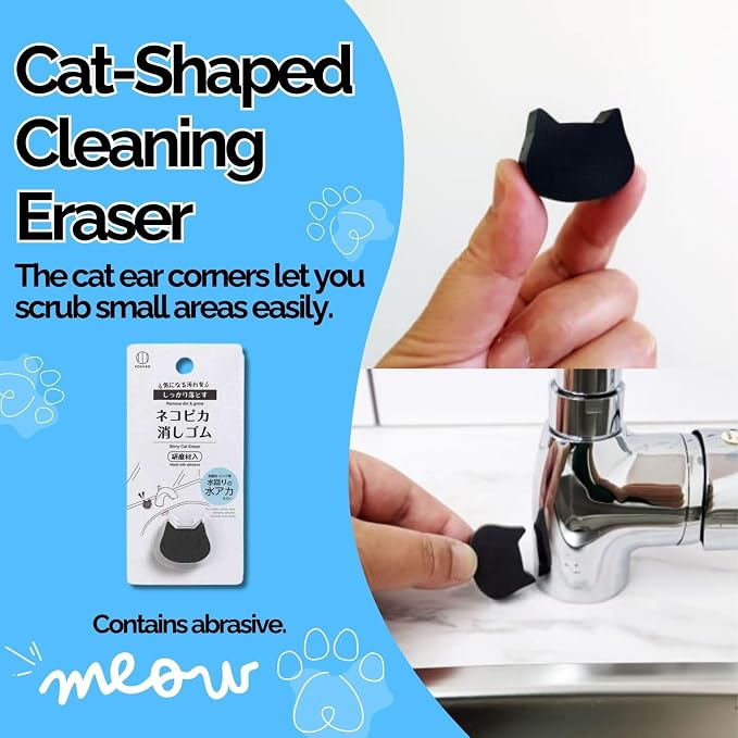 Cute Kawaii Cat-Shaped Sink Sponge, Cleaning Eraser, Melamine Kitchen Sponge - Image 4