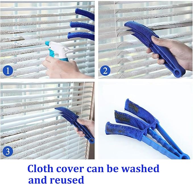 Blind Cleaner Duster Tool, 7 Finger & 3 Finger Window Venetian Blind Brushes - Image 6