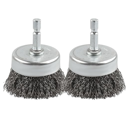 2 Pack WENORA Wire Brush Set for Drill, 1/4 Inch Hex Shank, 0.010 Inch Coarse by WENORA