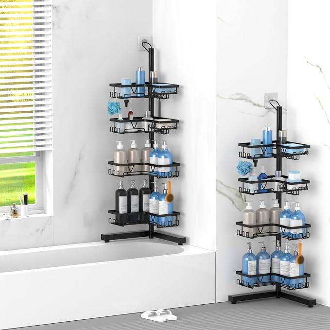KEGII Floor Shower Caddy Standing – 4-Tier Corner Shower Organizer - Image 5