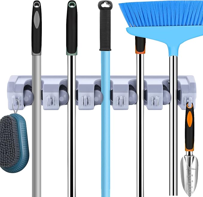 Broom Holder Wall Mount Broom Organizer Mop Holder Hanger Garden Tool - Image 7