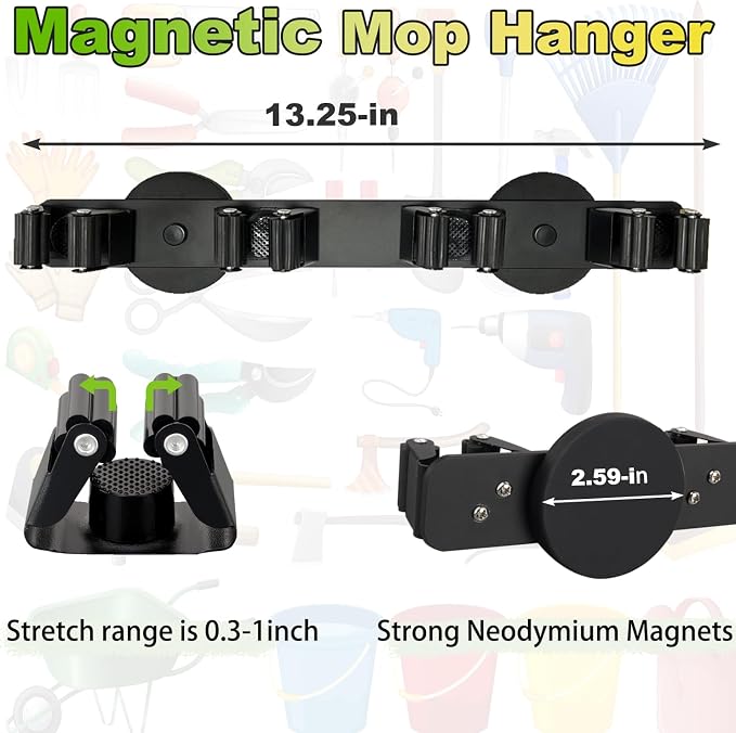 Strong Magnetic Mop Broom Holder, Heavy Duty Magnetic Mop Hanger - Image 6