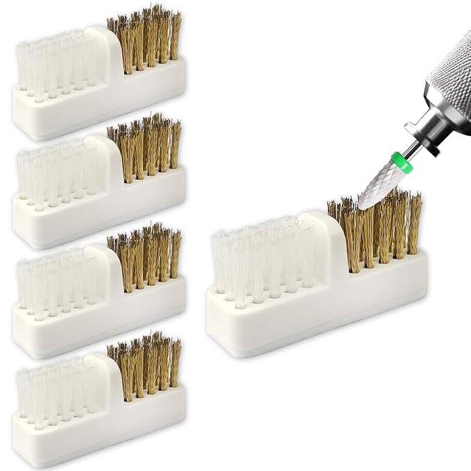 Nail Drill Bit Wire Cleaner Brush, 5-Piece Nail Art Cleaning Tool Set by Unknown