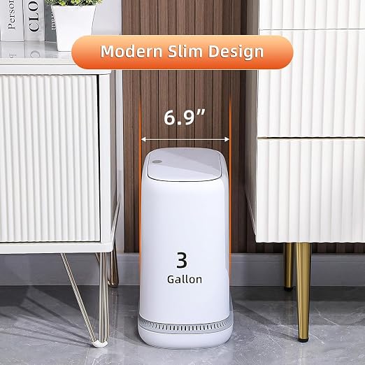 funest Bathroom Trash Can, 3.3 Gallon Slim Trash Can - Image 4
