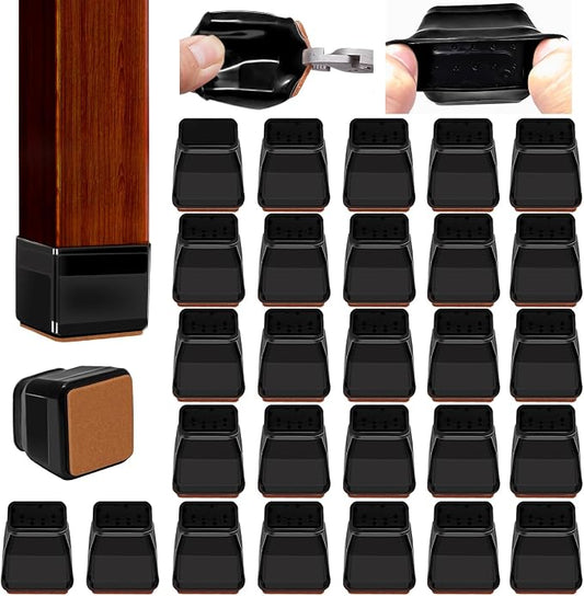 36Pcs Black Square Chair Leg Floor Protectors, Felt Furniture Pads by Glaais