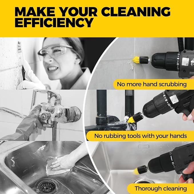 Holikme 6Pack Drill Brush ，Extended Long Attachment Set All Purpose - Image 4