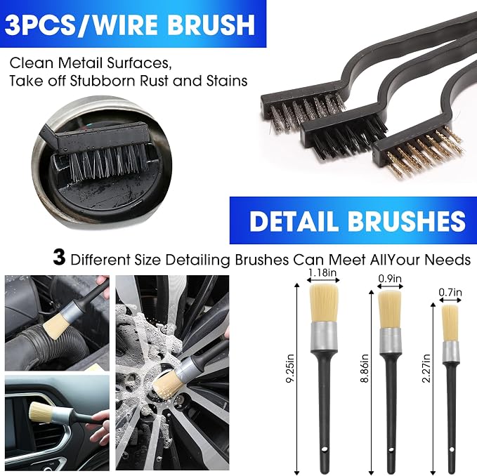 Viewsun Car Cleaning Kit, Detailing Brush Set, Windshield Cleaner, Cleaning Gel - Image 6