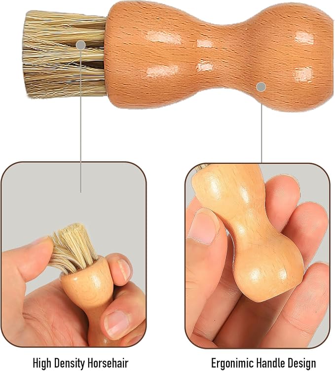 Horsehair Shoe Shine Applicator Brush Set - Image 5