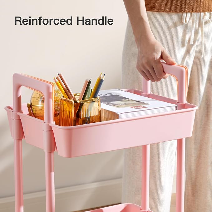 Pipishell 3 Tier Rolling Cart Organizer, Plastic Rolling Cart - Image 5