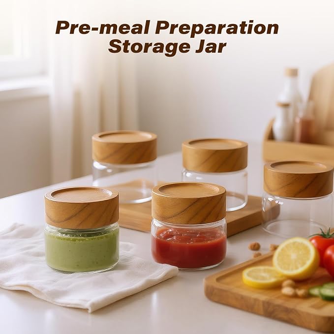 6-Pack 4 oz Stackable Airtight Glass Canisters - Image 3