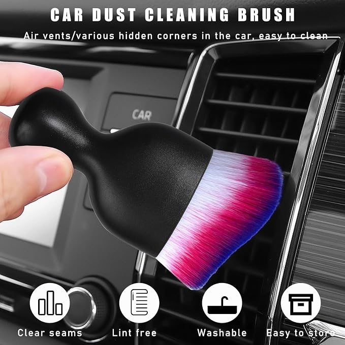 Car Interior Dust Brush, Soft Scratch Free Auto Detailing Brushes, Universal - Image 4