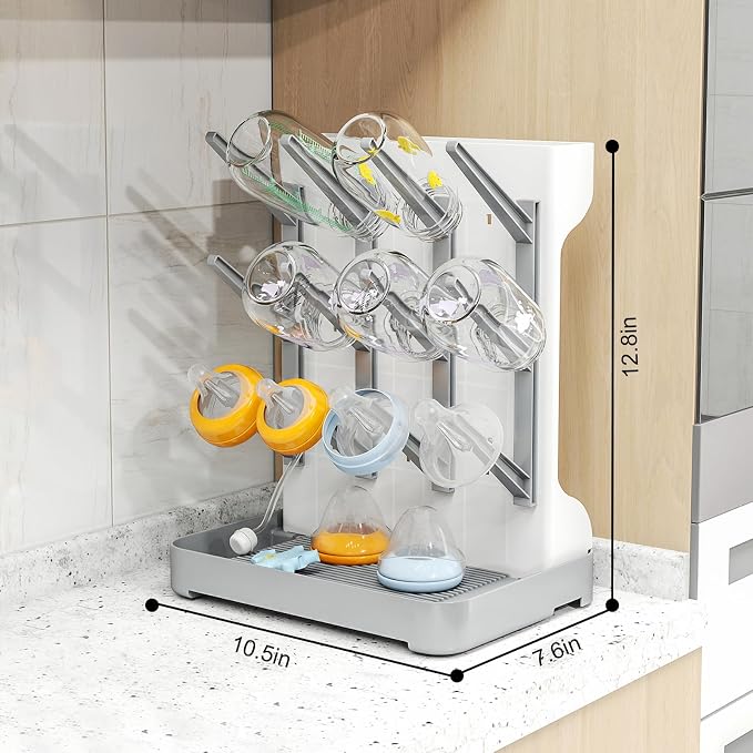 GoMaihe Baby Bottle Drying Rack: Space Saving Vertical Bottle Dryer Holder - Image 5