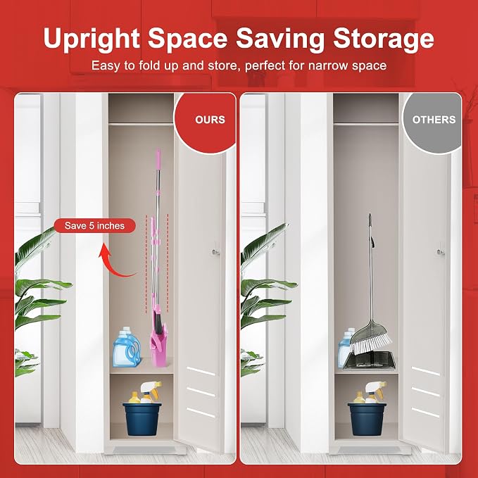 Broom with Dustpan Combo Set, Brooms and Dust Pan with Handle, Brooms with - Image 6