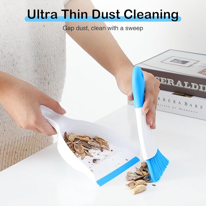 NACENA Mini Dustpan and Brush Set 2 Pack, Small Broom and Dustpan Set Dust Pan - Image 6