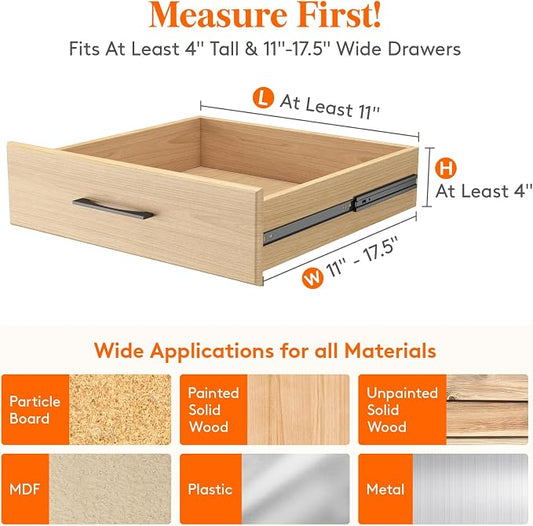 Lifewit 16 Pack Drawer Dividers 4" High, 11-17" Adjustable Drawer Organizers - Image 2