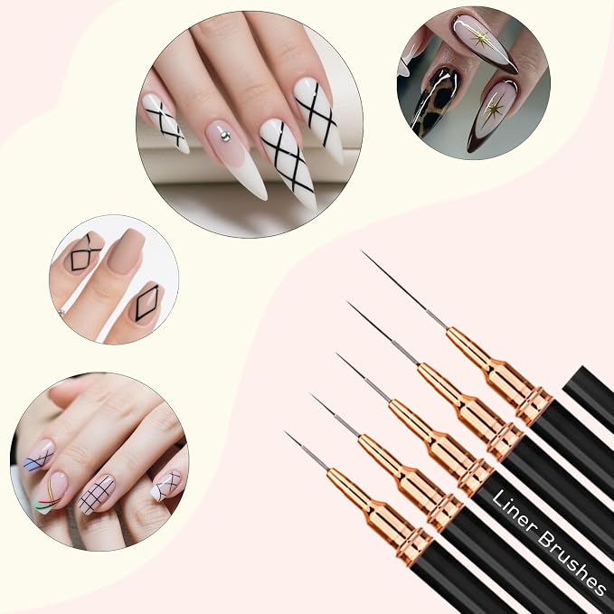 LIGHT RAIN 34Pcs Nail Art Brush Set - Image 3