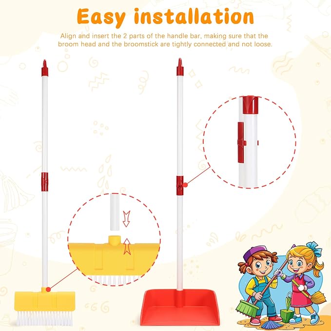 Kids Cleaning Toy Set Toddlers Broom Dust Pan Set - Image 4