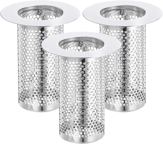 uxcell 3 Pack Shower Drain Strainer, 3.1" x 2.5" Stainless Steel Floor Drain by uxcell