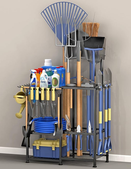 Garden Tool Organizer, Metal Yard Tool Organizer, Holds 70 Long-Handled by Lovind