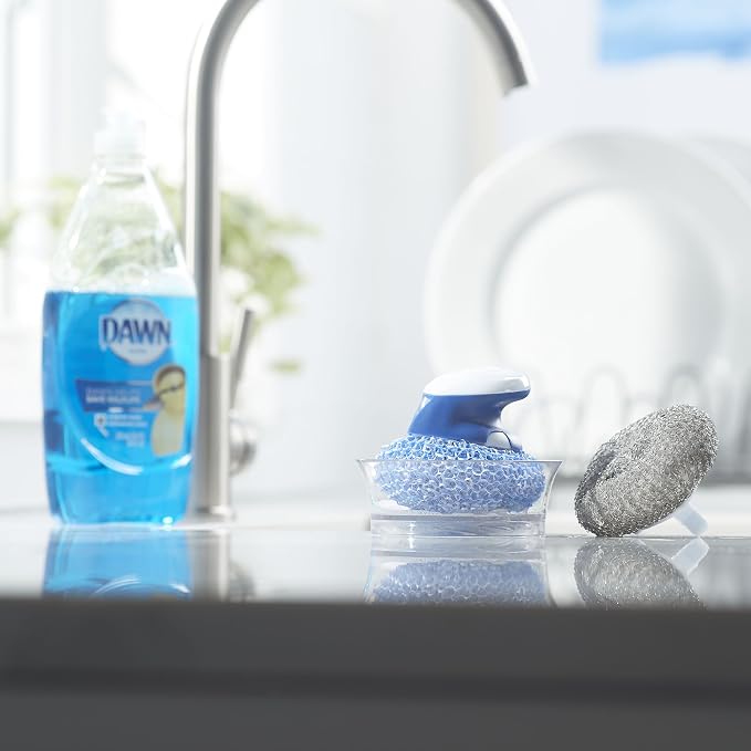 Dawn Handi Scrub Dishwashing Scrubber and Storage Dish - Image 2