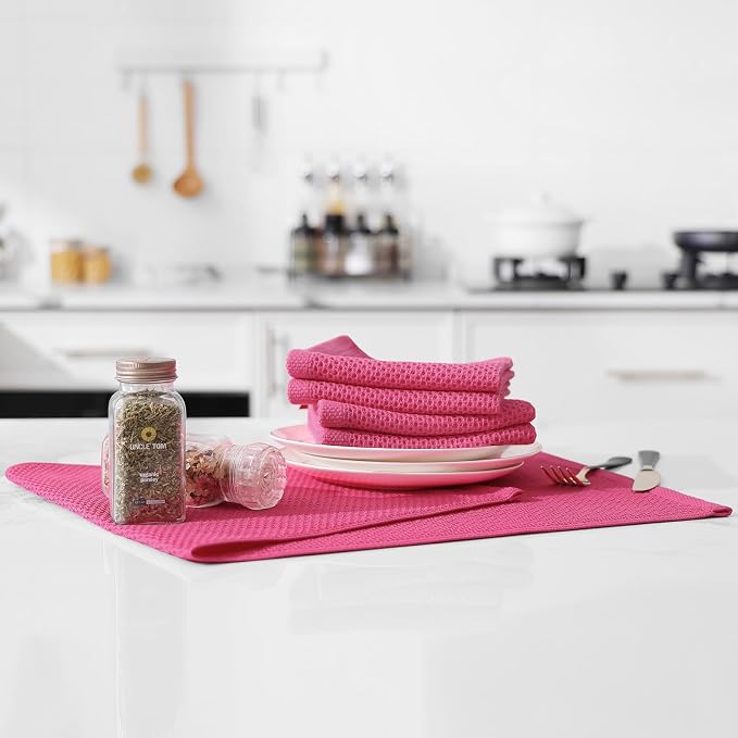 Kitinjoy 100% Cotton Waffle Weave Kitchen Hand Towels - Image 5