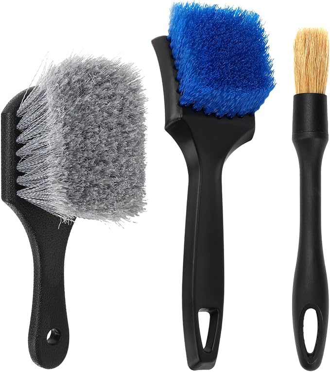 Wheel Rim Tire & Carpet Cleaning Brush Set, Soft & Stiff Bristle Wash Cleaning by Unknown
