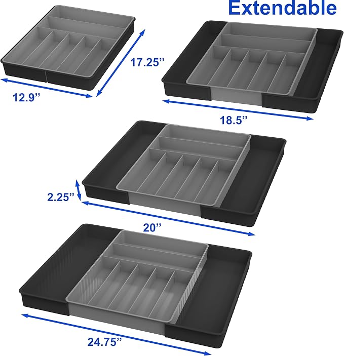 Simple Houseware Expandable Kitchen Drawer Flatware Organizer - Image 6