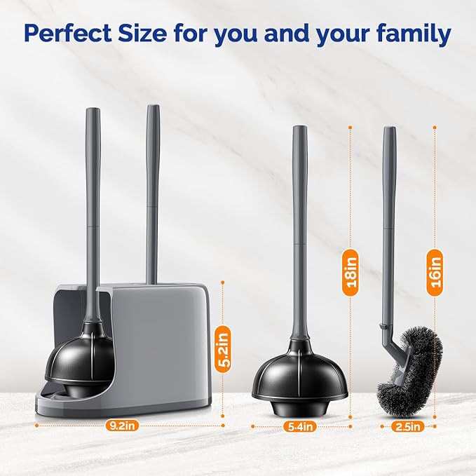HAMITOR Toilet Plunger and Brush Set - Image 7