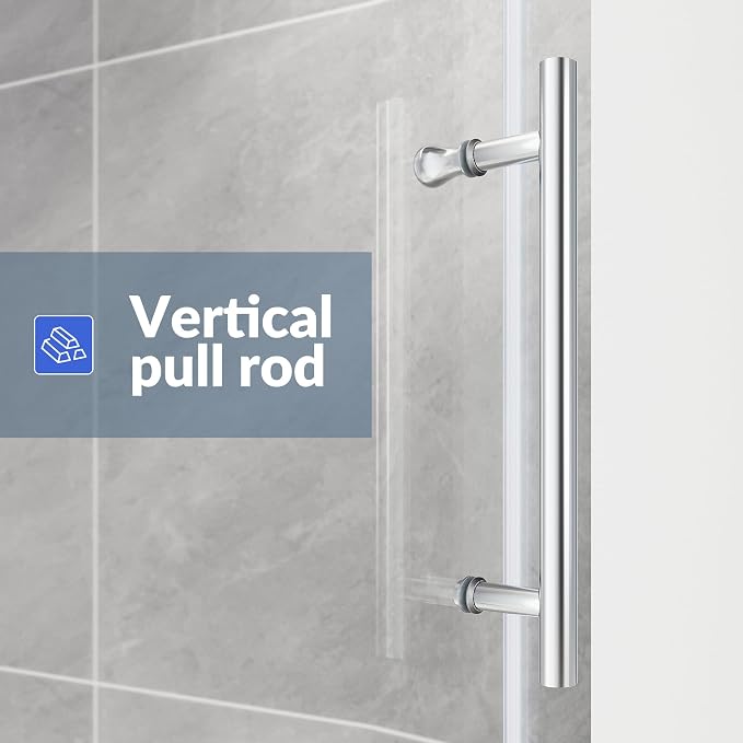 SUNNY SHOWER Frameless Shower Door 48" W x 76" H, Single Sliding Shower Glass - Image 8