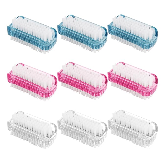 9 Pack Dual-Sided Nail Brush Set, Hand Fingernail Scrub Brushes by HANWER