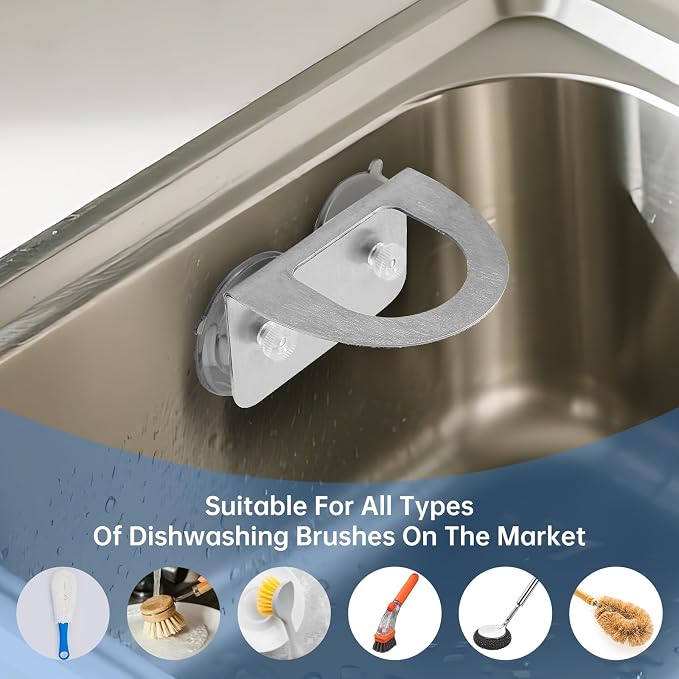 Stainless Steel Kitchen Sink Dish Brush Holder - Image 3