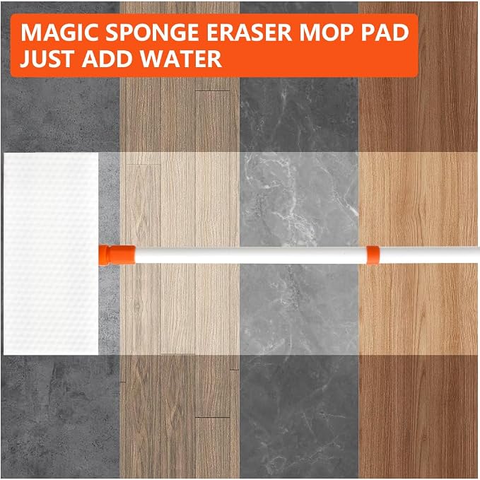 Magic Sponge Eraser Mop Pad, Melamine Sponge Mop Pad Refill - Image 3