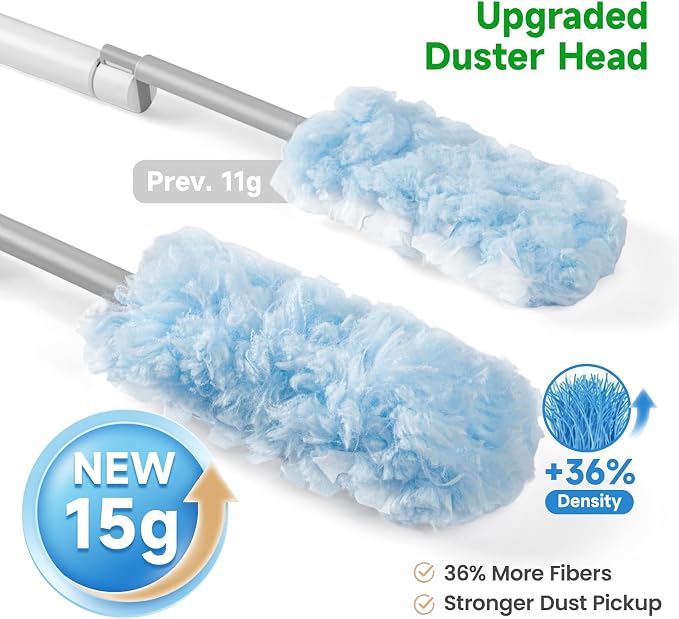 Feather Duster Kit, 3.6 ft Extendable Telescopic Handle – Ceiling Fan Duster - Image 2