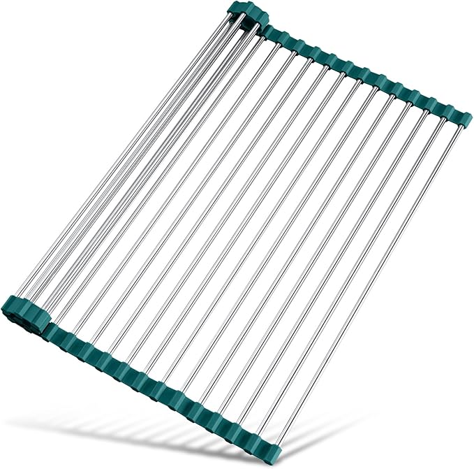 Tomorotec Stainless Steel Roll Up Dish Drying Rack, Foldable Over The Sink by Tomorotec