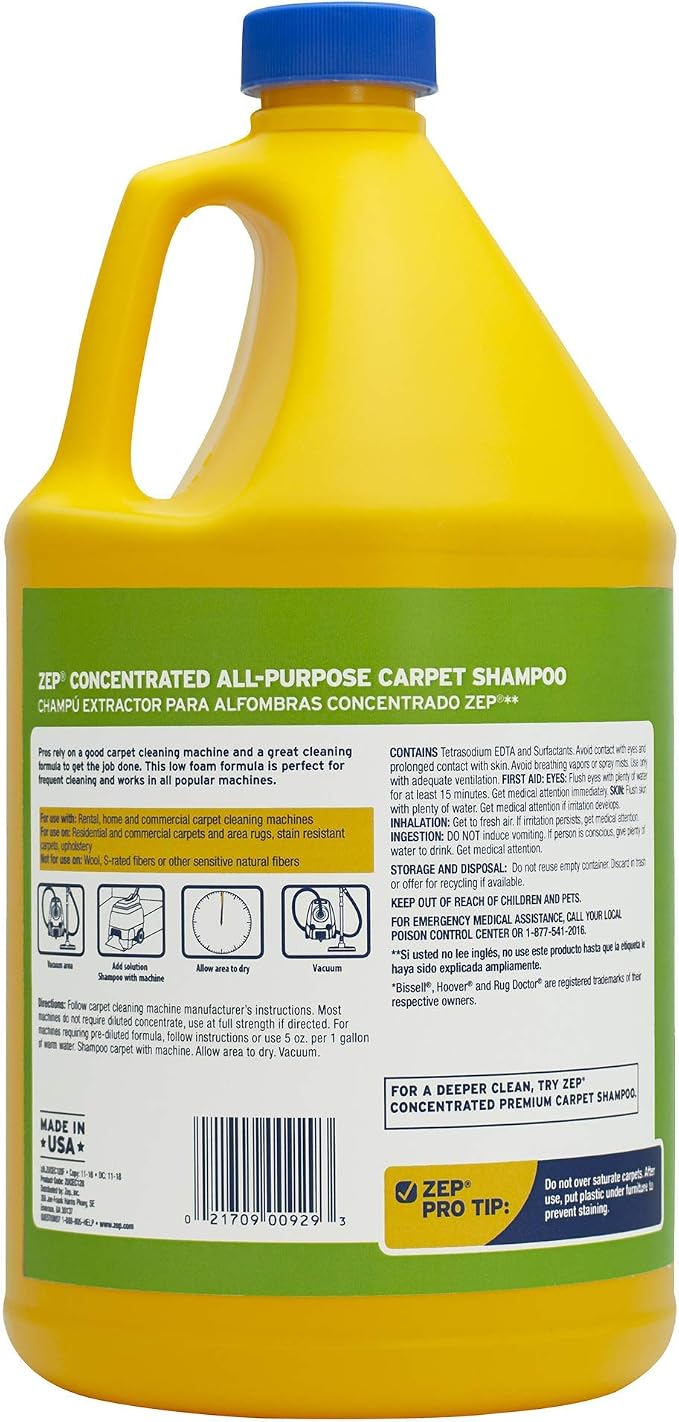 ZEP All-Purpose Carpet Shampoo Concentrate 128 ounce ZUCEC128 - Image 8