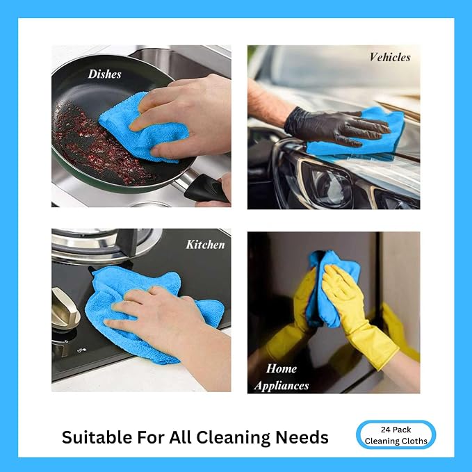 Microfiber Cleaning Cloth for Kitchen & households, Towels for Cars. - Image 3