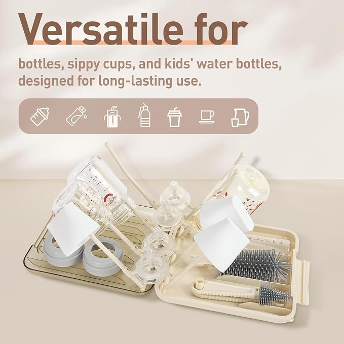 Baby Bottle Brush Set, 6-in-1 Travel Bottle Cleaning Kit - Image 5