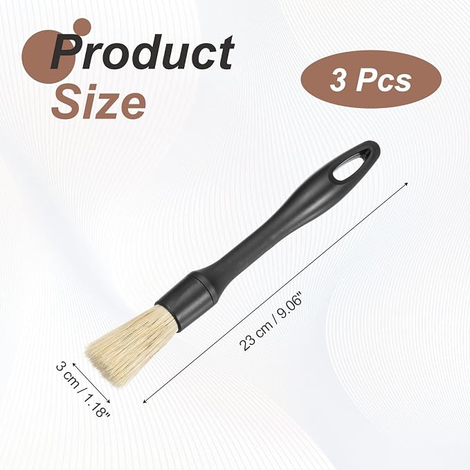 HARFINGTON 3 Pcs Car Detailing Brush 9.1" Natural Bristle Auto Cleaning Brush - Image 2