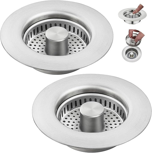 YYKBZ 3 in 1 Kitchen Sink Drain Strainer, Stainless Steel Sink Stopper by Unknown