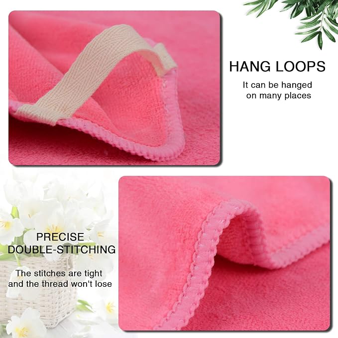 SINLAND Brushed Microfiber Facial Cloths Fast Drying Washcloth 12inch x 12inch - Image 2