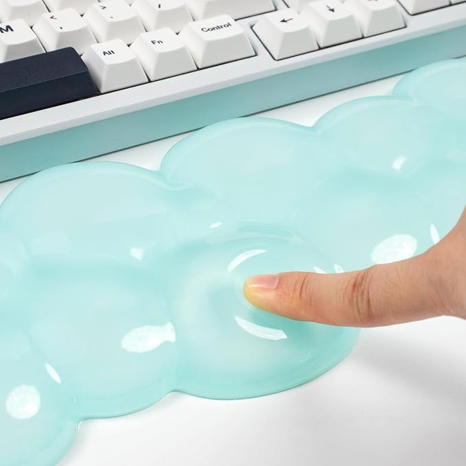Gel Keyboard and Mouse Wrist Rest Set – Clear Cloud Wrist Rest - Image 6