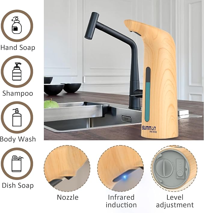 Automatic Liquid Soap Dispenser Touchless, 400ML Hand & Dish Countertop - Image 5