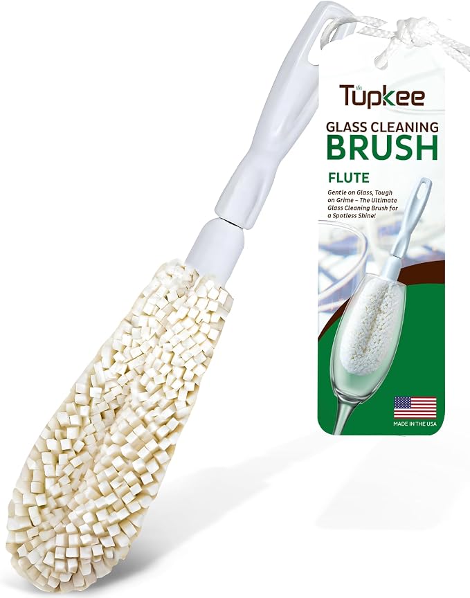 Tupkee Wine Glass Cleaning Brush – Soft Non-Scratch Foam Bristles, Dishwasher by Tupkee